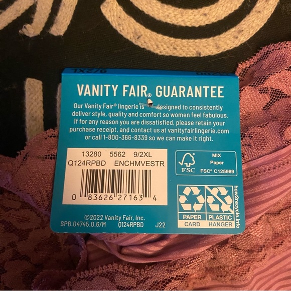 Vanity Fair Purple/Pinkish Lace Trim Panties High Cut Full Coverage 9/2XL - Picture 3 of 5